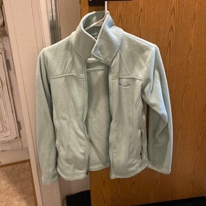 Mint green zip up Columbia sweater xs never worn